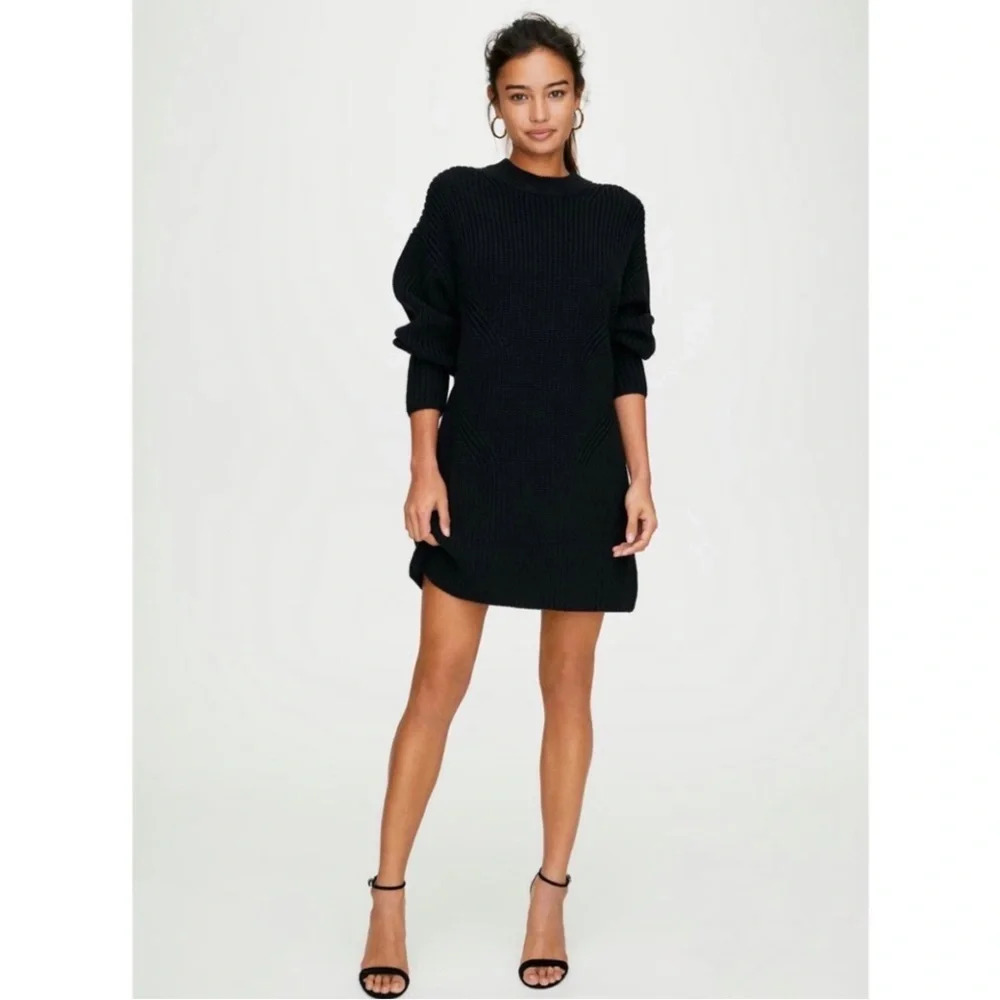 ARITZIA Wilfred
Requiem Merino Wool Knit Sweater Dress Black Size XXS, Cozy Chic